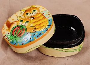 Шкатулка овальная картон Котята (5,5 см) (1178228)