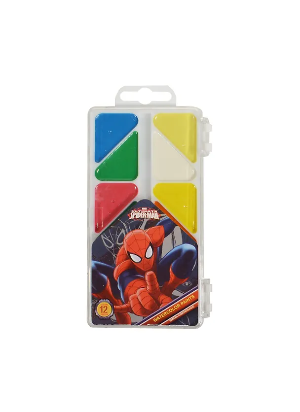 Краски акварельные 12цв "Spider-man" пласт.уп, прозр.крышка, Disney 235380 — 1