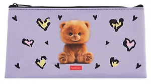 Пенал-косметичка "Пушистый мишка" 20,5*11см, на молнии мягкий
