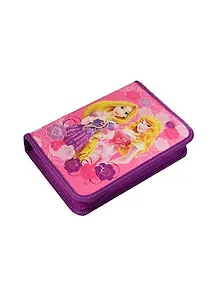 Пенал школьный 1отд. "Принцессы" 20,5*14*3,5см, ламин., глиттер, крепление для канц.принадл., Disney
