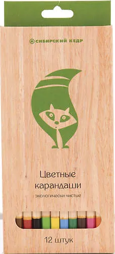 Карандаши цветные «Сибирский Кедр. ECO», 6,9 мм, 12 цветов 335417 — 1