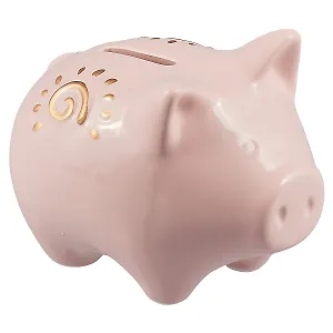 Копилка Свинка розовая с золотом (керамика) (12x9) (12-7365-80123)