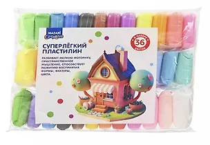 Суперлёгкий пластилин (масса для лепки), 36 цветов по 13 г, пластиковые стеки 3 шт в комплекте, ОПП-упаковка 3149924