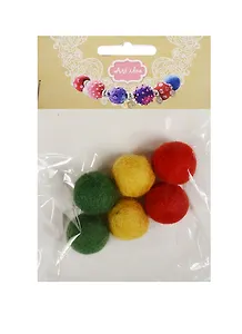 Набор бусин валяных из шерсти (2 см) (6 шт) (зел., жел., крас.) (14-00941-J8)