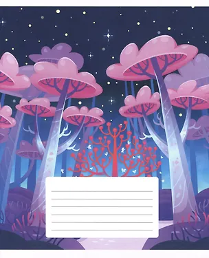 Тетрадь в клетку Listoff, "Фантастический лес", 24 листа, в ассортименте 2973501