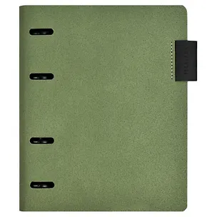 Папка-обложка для тетради со сменными блоками А5+ "ХАРД ОЛИВКОВЫЙ" кожзам., интегр.переплет, 4 кольца, блинт.тиснение, инд.уп. 3061513