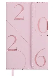 Еженедельник датированный 2026 год, 64 листа, 95х155 мм "Бьянчини", розовый