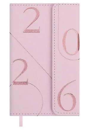 Еженедельник датированный 2026 год, 64 листа, 95х155 мм "Бьянчини", розовый 3116583