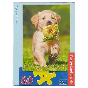 Пазл Castorland MIDI Щенок с розой 60эл, 32*23см В-06939
