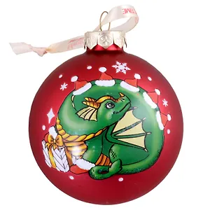 Елочный шар в подарочной коробке Дракон (стекло) (8х8) (91483)