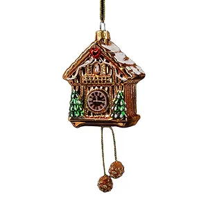 Новогоднее подвесное украшение ErichKrause Decor Часы с кукушкой (стекло) (15см) (65909)