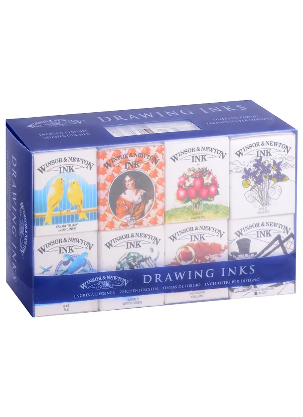 Тушь художественная 8 цв по 14мл "Коллекция Генри", блист, Winsor&Newton 261800 — 1