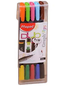 Ручки капиллярные Maped, Graph Peps DUO, 10 цветов 5 штук