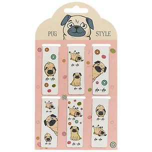 Магнитные закладки «Pug style», 6 штук 2682928