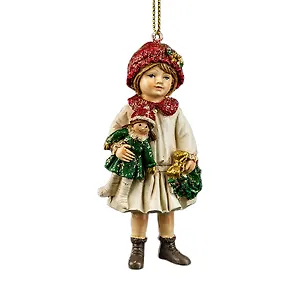 Новогоднее подвесное украшение ErichKrause Decor Девочка с куклой (пластик) (10см) (59012)