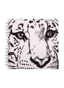 Скетчбук 195*195 80л "Тигр (графика)" белый офсет, 100г/м2, тв.обложка, широкая евроспираль