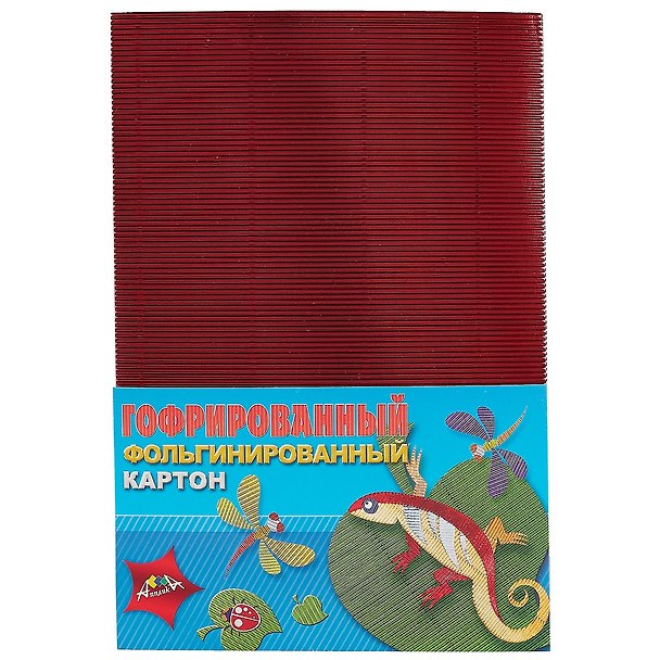 Цветной картон, 4 цвета, 4 листа, А4, гофрированный фольгированный - АппликА 246196 — 1
