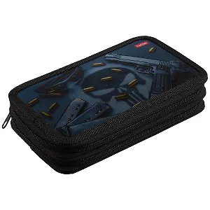 Пенал школьный 2отд. "Gun" 19*11см, металлиз.картон