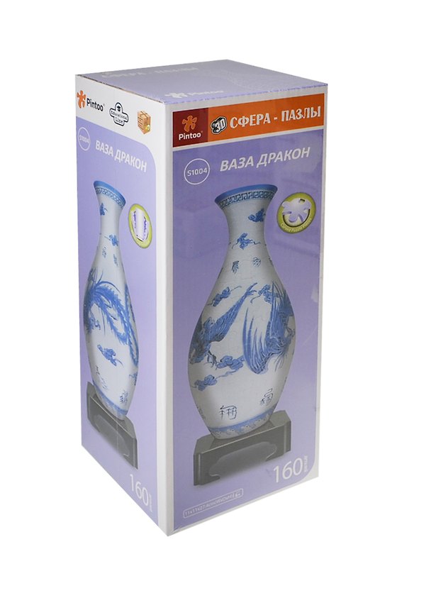 3D Пазл-Сфера 160 Ваза Дракон (Гармония Дракон и Феникс) (S1004) (11х11х27,4см) (6+) (коробка) 2406816 — 1