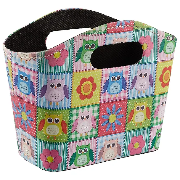 Корзинка для мелочей Цветные совы (яркие квадраты) (18х16) (12-09414-Owls-square) 2571376 — 2
