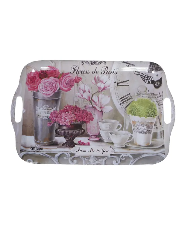 Поднос Парижские цветы (пластик) (47х32) Gift Land (ML-004-FdP, ML-004 Fleurs) 2408608 — 1