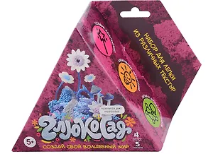 Абстрактный конструктор "Глюкосад". Набор для лепки из различных текстур. Малый розовый набор