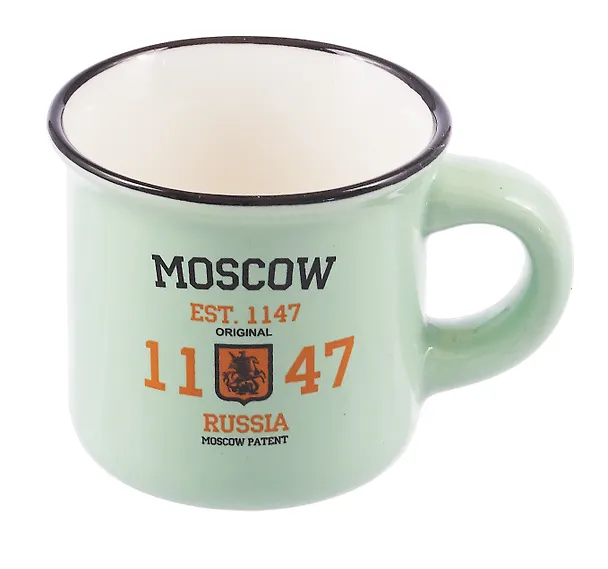 Кружка маленькая Герб, зеленая (фарфор) (75мл) (Москва) (065-9-19-N05) 3135312 — 2
