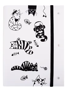 Папка для чертежей и рисунков А5 "Коты" пластик, с 20 ПВХ фай