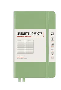 Записная книжка A6 93л лин. "Classic" тв.обл., шалфей, Leuchtturm1917