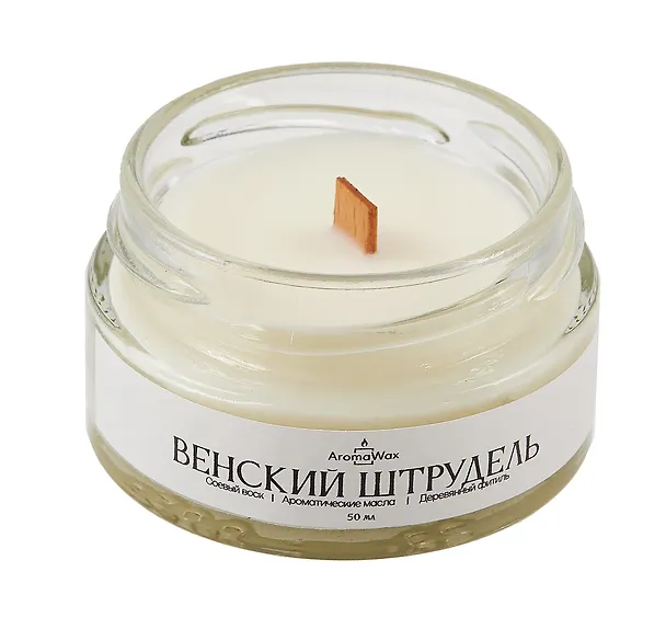 Свеча ароматическая в стеклянной баночке Венский штрудель (50 мл) (AromaWax) 3101147 — 2
