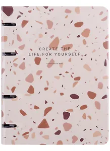 Тетрадь на кольцах в клетку Be Smart, Terrazzo, 120 листов, коричневая