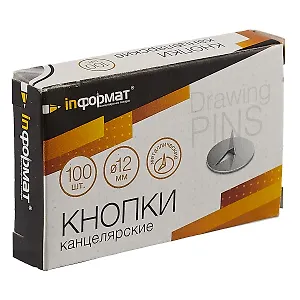 Канцелярские кнопки «Inформат», 12 мм, 100 штук