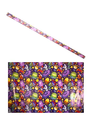 Бумага упаковочная 70*100 Инопланетяне мел., инд.уп. 256390