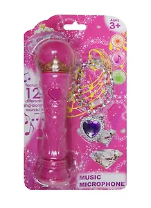 Музыкальный микрофон со свет. и звук. с аксесс. (1015) (Q994-H05033) (190817) (в ассорт.) (3+) (блистер) (в кор. 2х96шт)