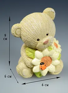 Мишка с подсолнухами полирезина (9см) (44413)
