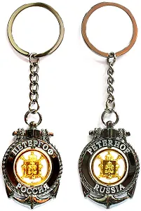 Брелок-якорь-кан (мет.вставка-фигурн (цвет золото) Петергоф. Орел. цвет черный жемчуг