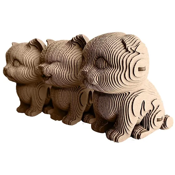QBRIX Картонный 3D Конструктор Три котика 2974515 — 4