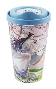 Стакан с крышкой Благословение небожителей Се Лянь сакура  (пластик) (550 мл)