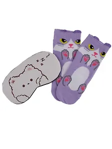 Набор Маска для сна Kawaii Мишка (12-37395-S50)+Носки Hello Socks Котики (высокие) (36-39) (текстиль) (12-31672-CT1)