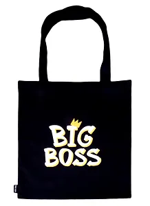 Сумка-шоппер Big Boss с короной, черная (текстиль) (40х32) (СК2021-73)