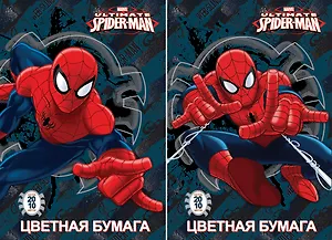 Бумага цветная 10цв 20л А4 "Spider-man" 4 металлиз.цвета, карт.папка, ассорти, Disney