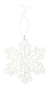 Новогоднее подвесное украшение Снежинка перламутровая (пластик) (ПВХ бокс) (12х12) (12-09229-2-N21)
