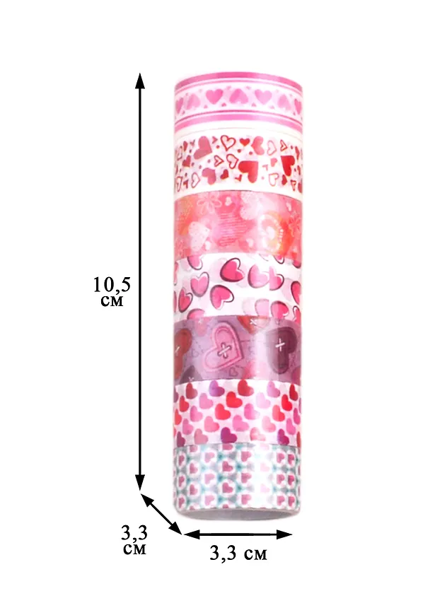 Клейкие WASHI-ленты для декора СЕРДЦА, 15 мм х 3 м, 7 цветов, рисовая бумага, ОСТРОВ СОКРОВИЩ, 661708 2804230 — 6