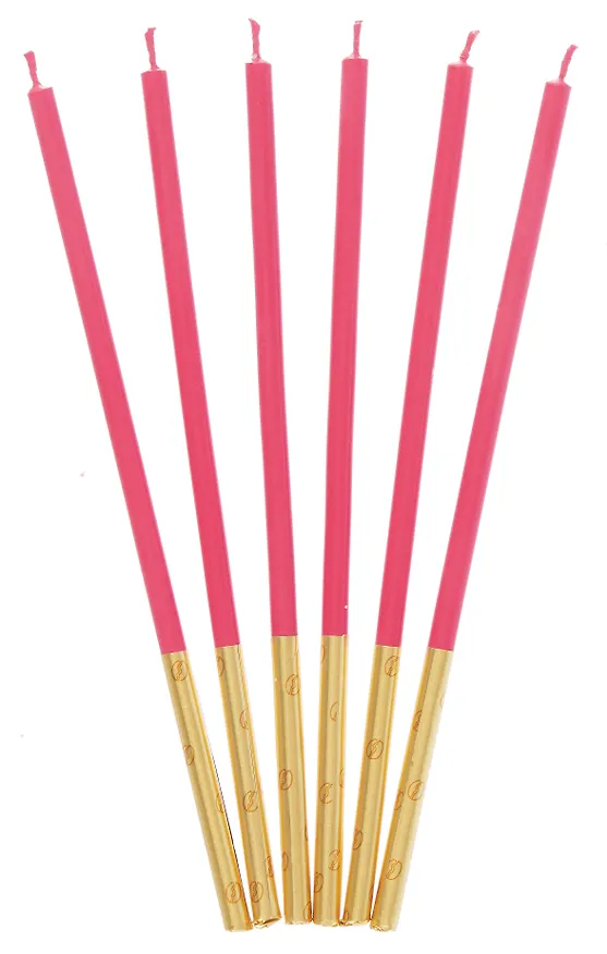 Набор свечей для торта Red (красные) (6шт) (15см) (12-7color-candle_15) 3106239 — 3