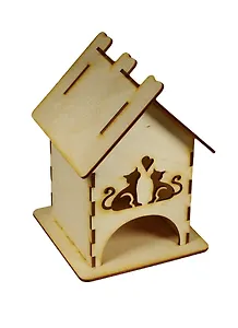 Чайный домик Котики (2150435) (11,5х11,5х16см) (игрушка из дерева) (упаковка)
