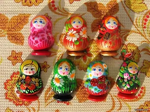 Сувенир, Магнит матрешка, высота 6см ширина 4см, м-4 329177
