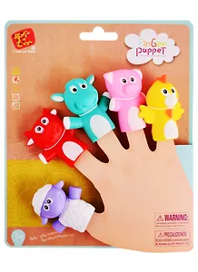 Пальчиковый театр Животные. 5 фигурок на блистере. Мягкий ПВХ.