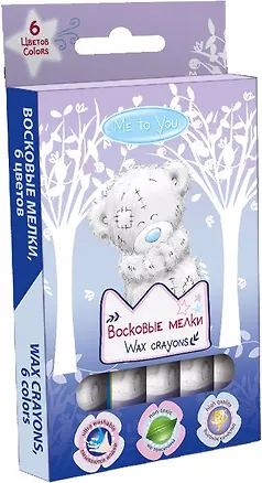 Восковые мелки 6 цветов Me to You 6*13см 345689