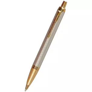 Ручка шариковая Parker, IM Premium Warm Silver GT, подарочная синяя — 243004 — 1