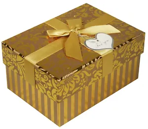Коробка подарочная "Узор" желтый металлик, 11,7*8*5,5см